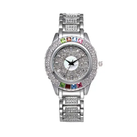 Silver-Colorful MissFox Miss Fox брендовые кварцевые часы женские роскошные золотые женские часы серебряные модные наручные часы для женщин Relogio Feminino - Цвет: Silver-Colorful