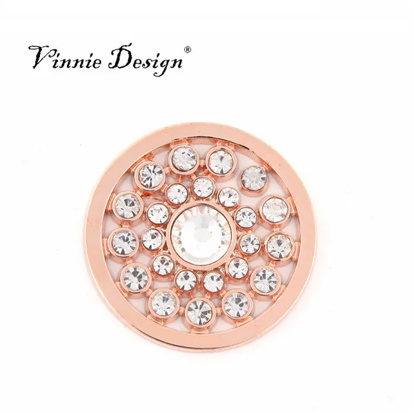 Vinnie дизайнерские ювелирные изделия 33 мм сверкающая прозрачная монета для