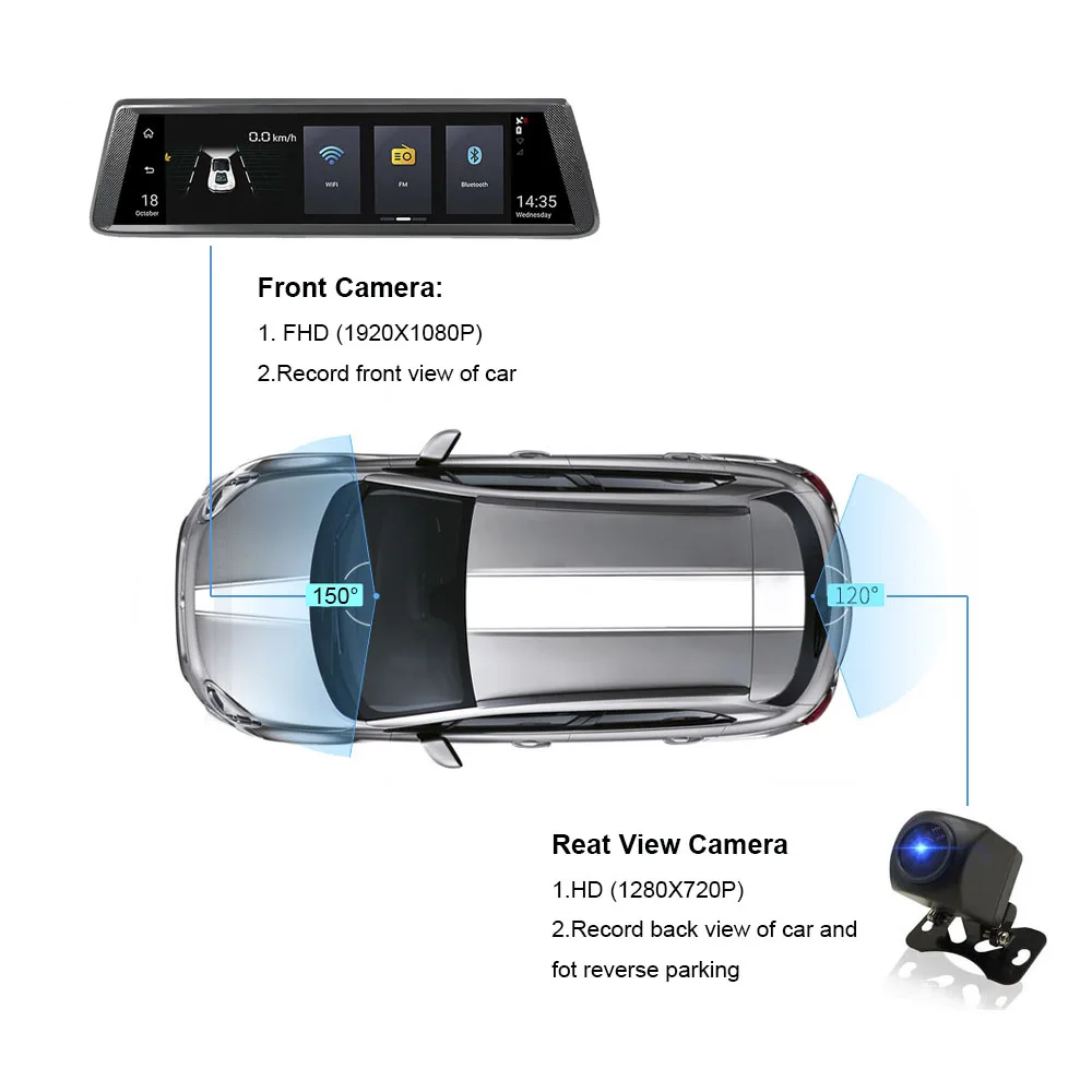 HGDO 1" ips 4G Автомобильные видеорегистраторы Android зеркало с камерой заднего вида ADAS Bluetooth wifi 1080p camara automovil зеркало навигатор
