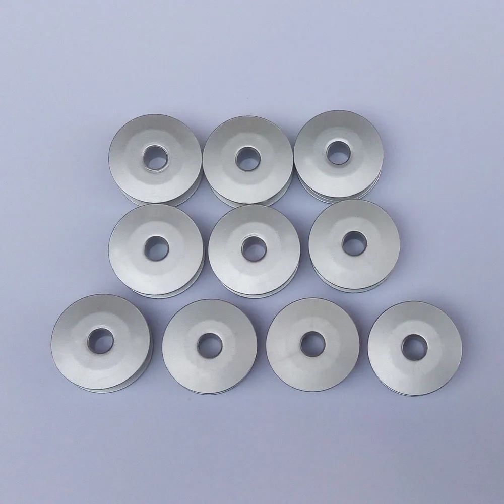 Free shipping big size 10 pieces aluminum bobbins for Brother, Juki and so on Industrial Sewing Machines