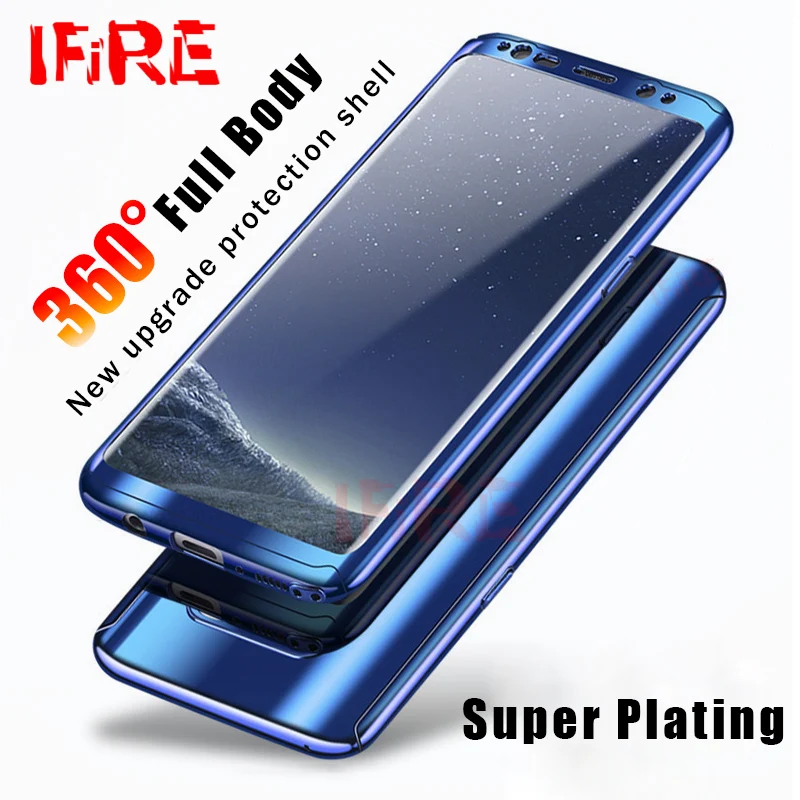 360 Plating Mirror Hard PC Phone Cases For Samsung Galaxy A5 A7 J5 J7 2017 Full Cover S8 S9 Plus Note 8 S7 Edge Case |