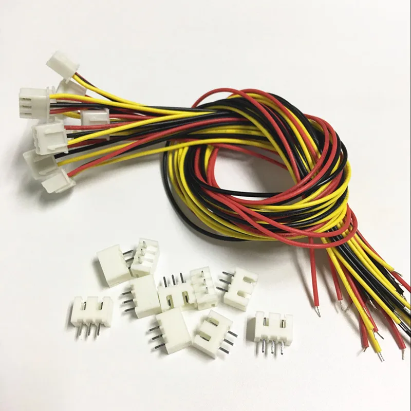 10 комплектов мини микро 3 контактный разъем JST XH 2 54 мм с 26AWG Проводные кабели Dupont