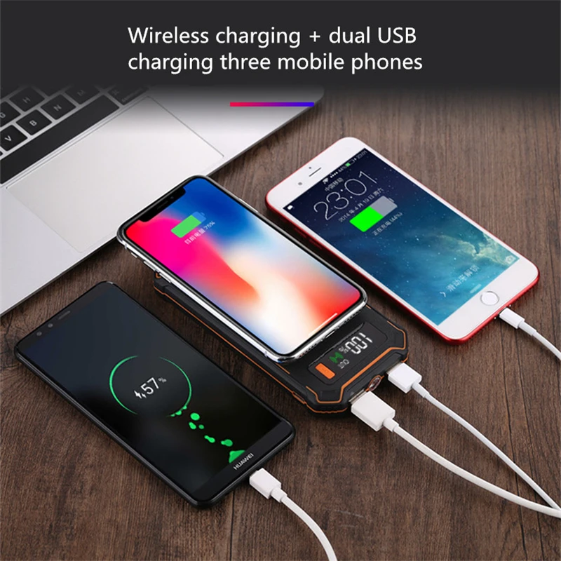 Беспроводное зарядное устройство 10000 мАч для iPhone X 8 Plus Samsung Galaxy S9 Huawei P20|Чехлы с