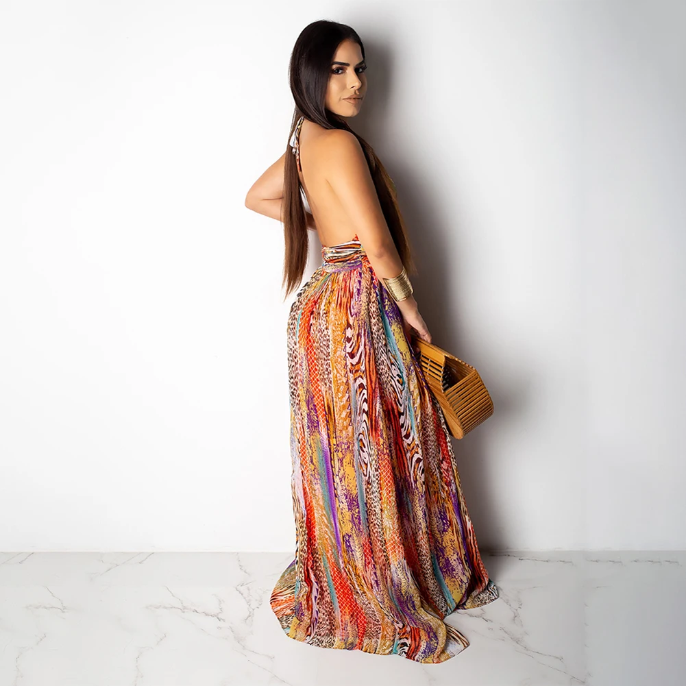 Женское платье макси с открытой спиной без рукавов|Женские платья| |