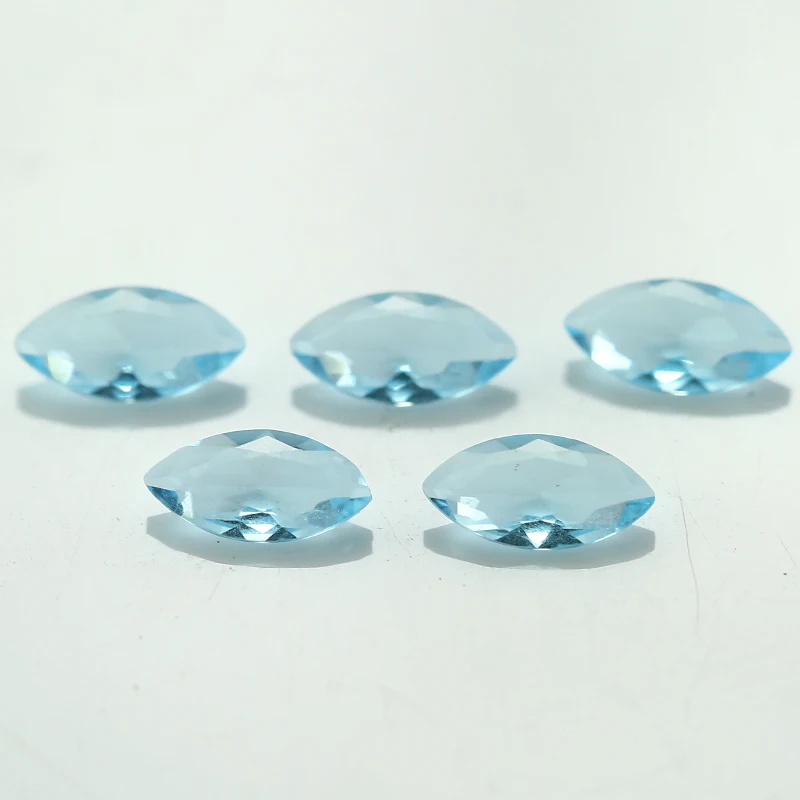 

100pcs 1.5x3~8x16mm Marquise Shape Loose Stone Light Seablue Color Glass Synthetic Gems For Jewelry DIY Stone