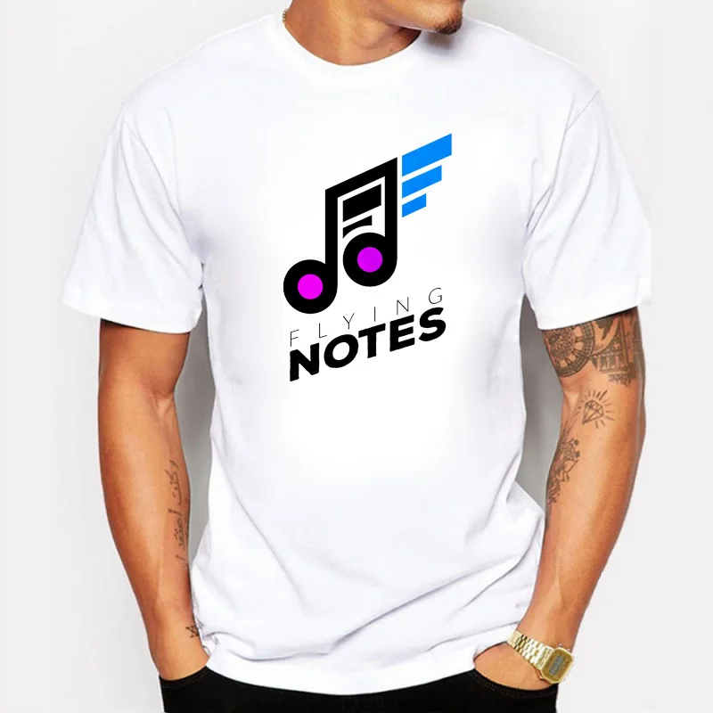 

MUSIC NOTES Design New Men's T-shirt Short Sleeve T shirt Cotton Rock Rap Hip Hop Tops Man Clothing