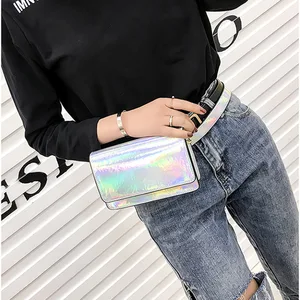 Женская поясная сумка-кошелек, блестящая поясная сумка из искусственной кожи для путешествий, летняя лазерная сумка-Кроссбоди с голограммой, поясная сумка