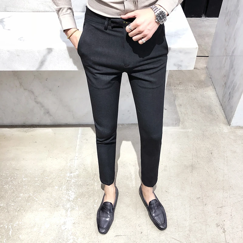 Британский стиль костюм брюки мужские модные 2019 Осень Зима Новое Платье Мужские s