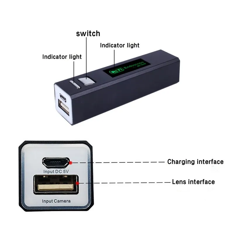 8 мм объектив эндоскоп камера 2MP HD Wifi 2 м 3 5 7 10 USB для осмотра Водонепроницаемая