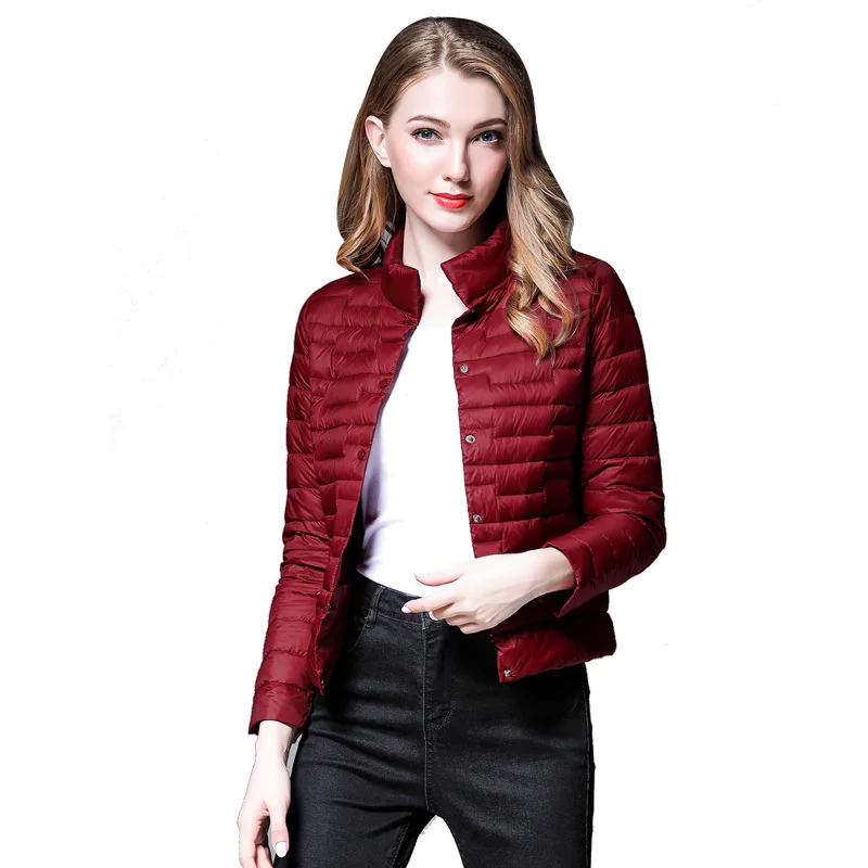 Новинка 2021 зимние ультратонкие пуховики Женская портативная куртка большого