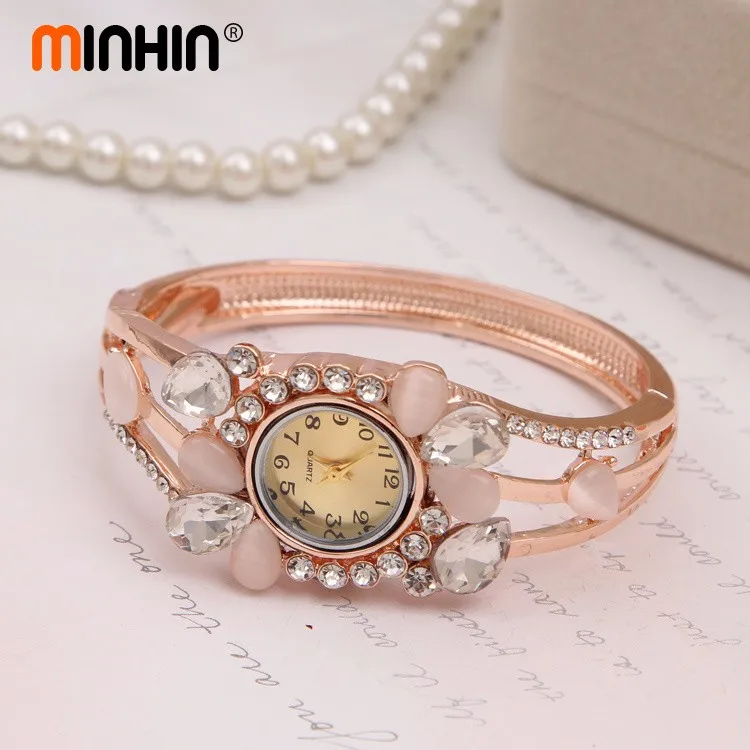 Модные наручные часы MINHIN, 5 цветов,, роскошные винтажные наручные часы, кварцевые часы с имитацией драгоценного камня, Дизайнерские наручные часы