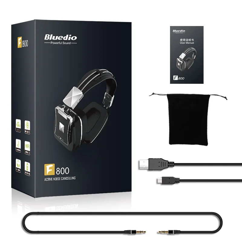 Bluedio F800 Беспроводные наушники с функцией активного шумоподавления Bluetooth Junior ANC