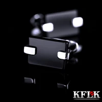 kflk jewelry shirt cufflink for mens gifts brand cuff buttons cuff link black gemelos high quality abotoadura guests