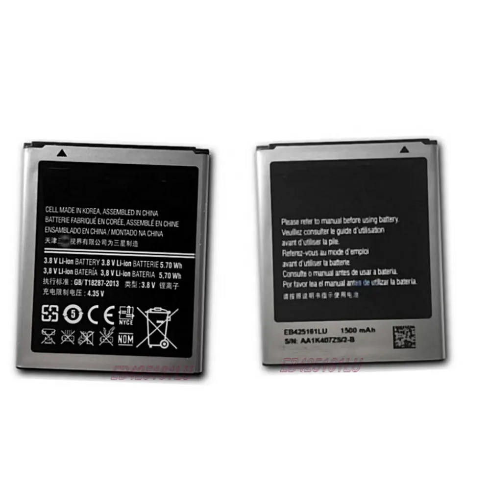 Оригинальный аккумулятор EB425161LU 1500 мАч для Galaxy S Duos S7562 S7566 S7568 i8160 S7582 S7560 S7580 i739 T59 J1