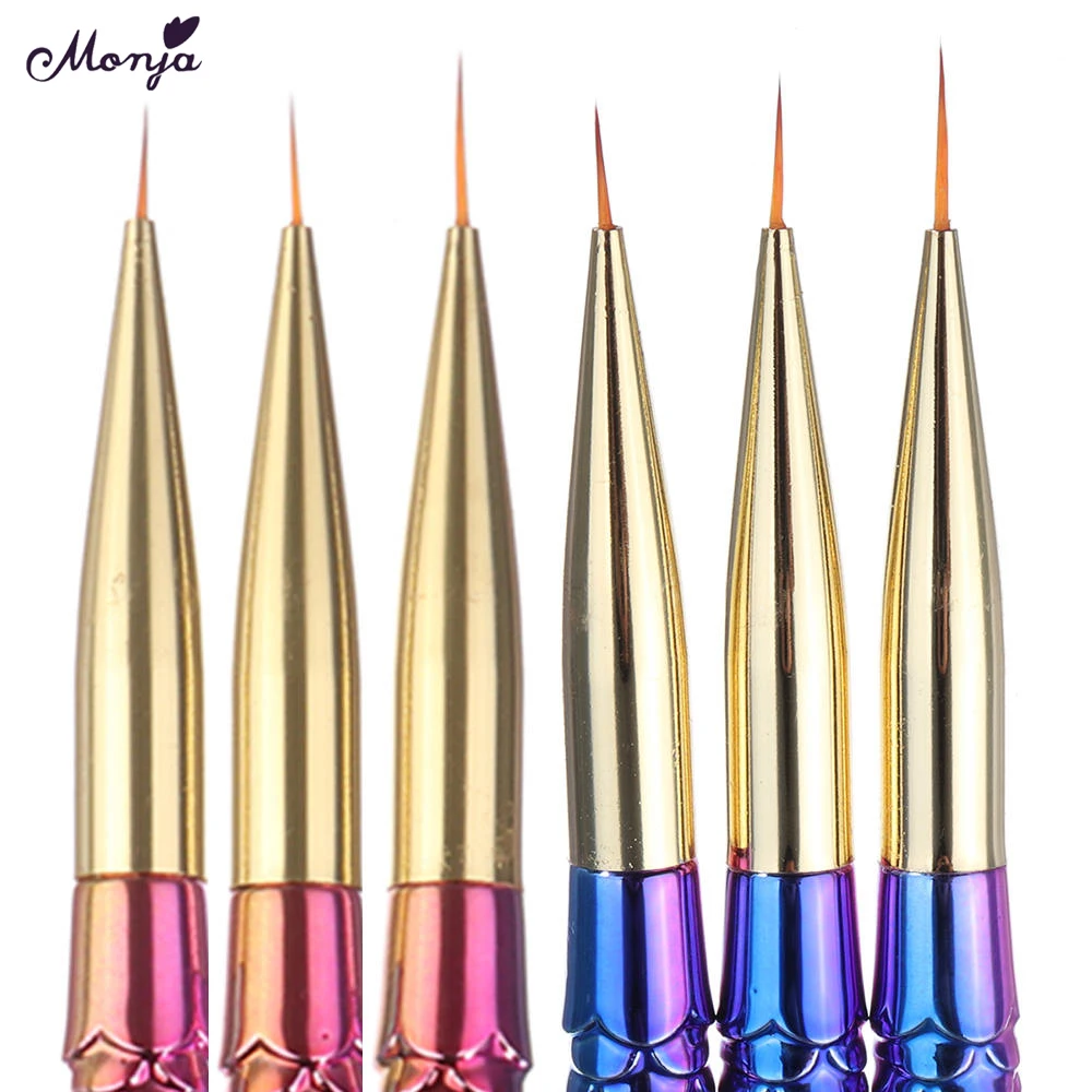 6 шт./компл. Русалка круглая ручка с кристаллами точечная для ногтей рисования