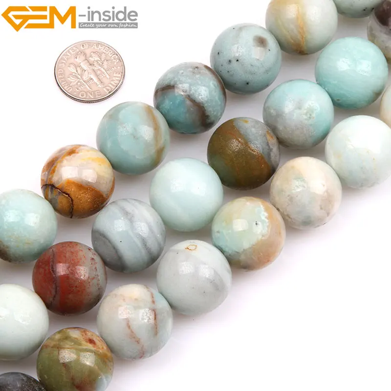 Бусы самодельные круглые из камня амазонита 4-20 мм 15 дюймов | Украшения и