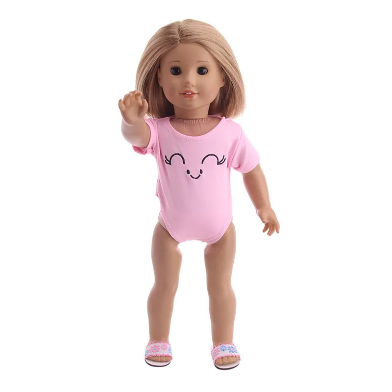 Doll clothes accessories 3colors Smile patten swimsuits fit 18 inch American Doll&amp43cm BABY DOLL Children best Birthday Gift | Игрушки и