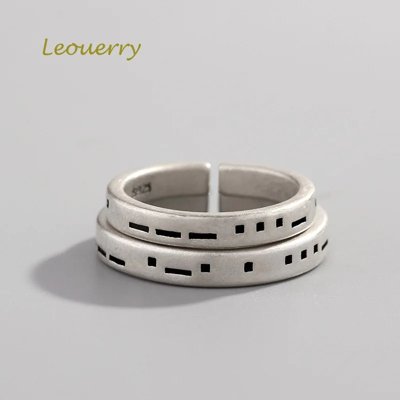 Leouerry * Морс код Love You Forever 925 пробы серебро простой матовая текстура обручальное