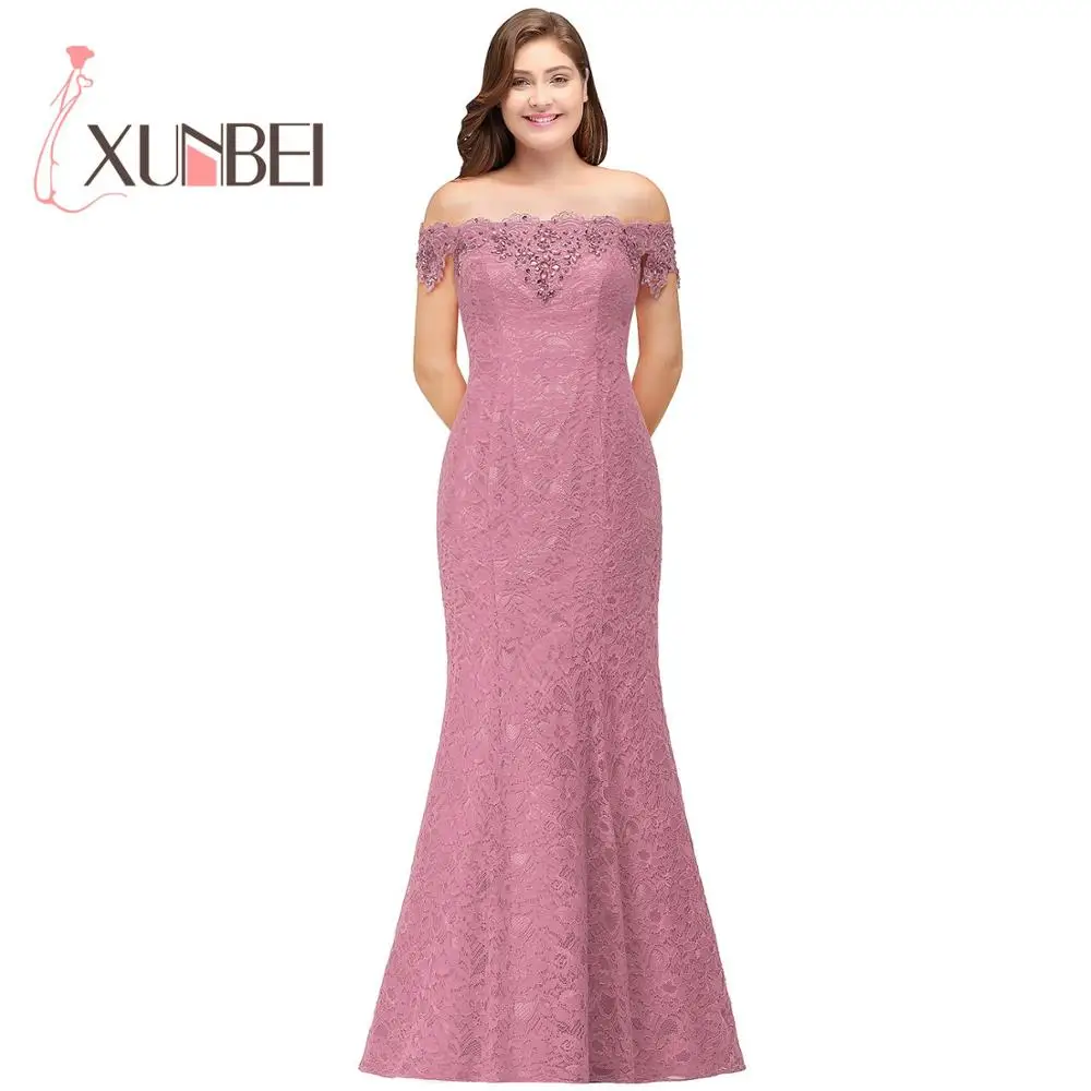 Vestido de festa longo Русалка из бисера размера плюс кружевные платья подружек невесты