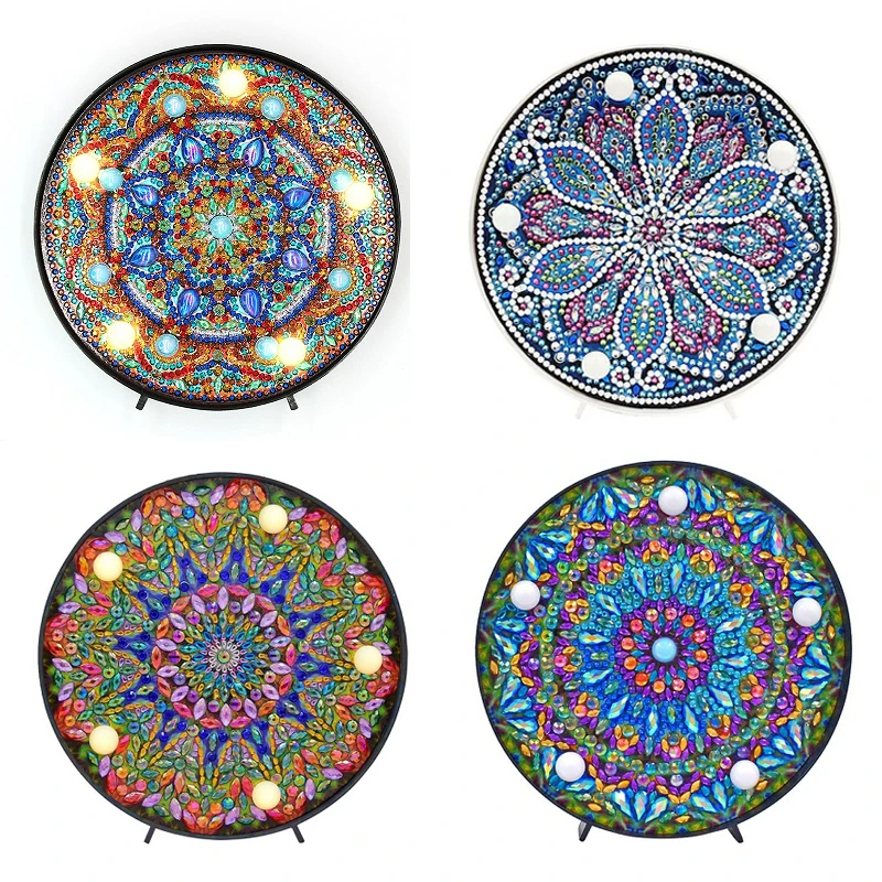 

DIY Mandala LED Diamond Painting Light Box Cross Stitch Embroidery Lamp Full Special Drill LED Lamp Rhinestones Home Decoration