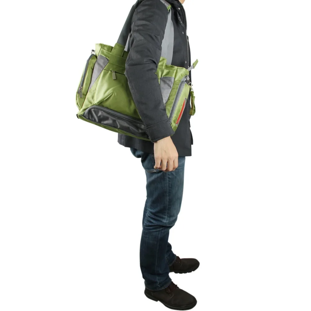 Сумка для детских подгузников mommore зеленая сумка с пеленальной подушечкой