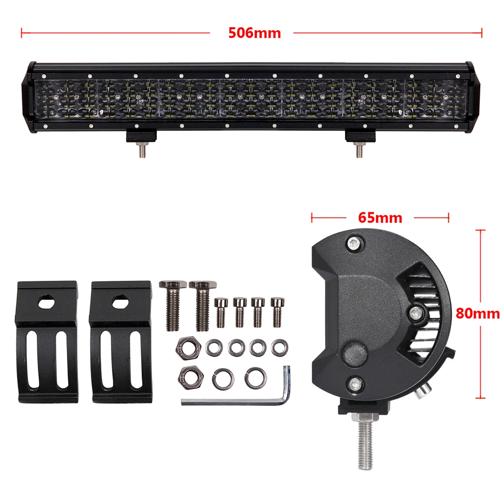 ECAHAYAKU 4 rows 20 inch LED Bar 252w Work Light for Driving Off road Boat Car fog Tractor Truck 4x4 SUV ATV 12V 24V | Автомобили и