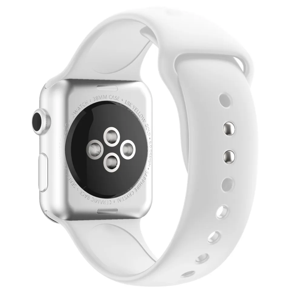 Силиконовый браслет для Apple Watch 38 мм 42 40 44 сменные спортивные Смарт часы с