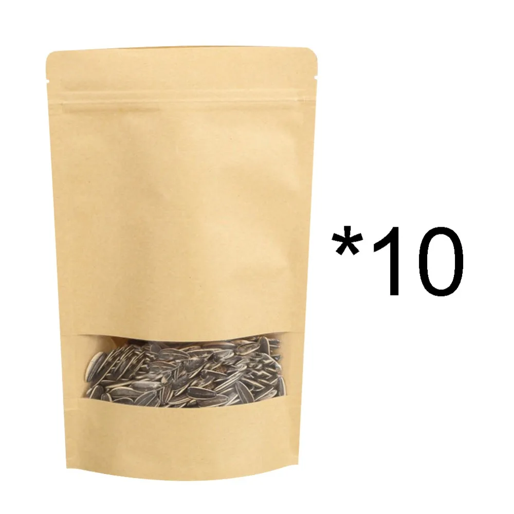 Новинка 10 предмета кофейные семена чая сладости Ziplock уплотнение крафт-бумажный