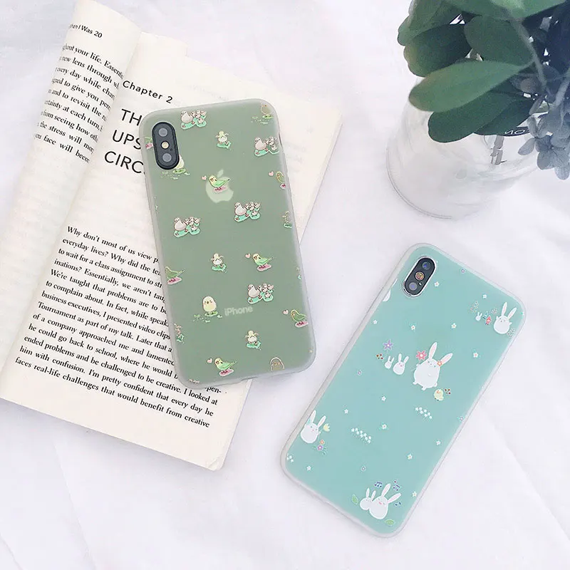 Чехол для телефона с кроликом Boucho Cute Cartoon Chick iPhone XS MAX XR X мягкий чехол из ТПУ 6 6S 7 8 Plus