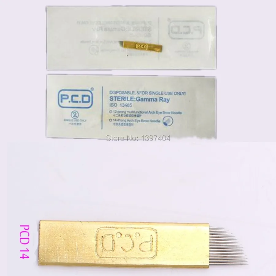 50 шт./лот PCD 14 пин микроблейдинг лезвие Перманентный макияж бровей ручные