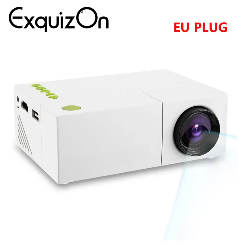 YG310 EUplug Exquizon YG310 обновленный YG300 светодиодный портативный проектор HD 600 люмен 320x240 1080P AV USB HDMI видео светодиодный мини домашний медиаплеер - Цвет: YG310 EUplug