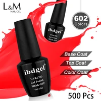 ibdgel 500 pcs colors fashion uv gel nail polish soak off vernish semi permanent led nail polish lacquer gelpolish