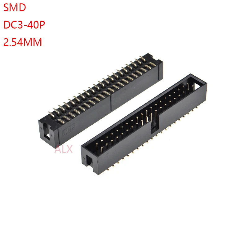 5 шт. SMT 40 PIN 2 54 мм Шаг гнездо прямой idc коробки заголовки PCB разъем двухрядный SMD 2x20PIN