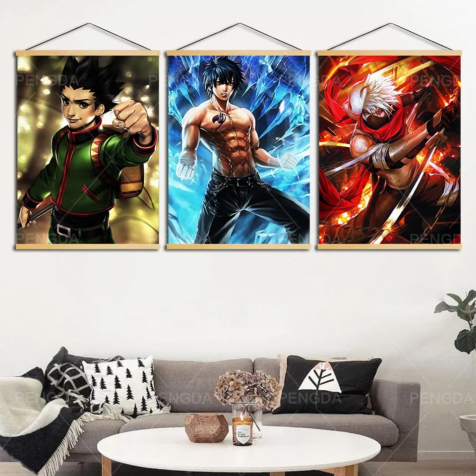 Современная Картина на холсте в скандинавском стиле аниме набор ролевых картин
