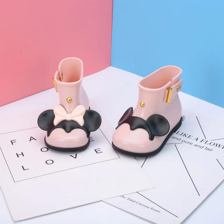 2018 мини Мелисса Детские прозрачные милые дождевые сапоги Нескользящие