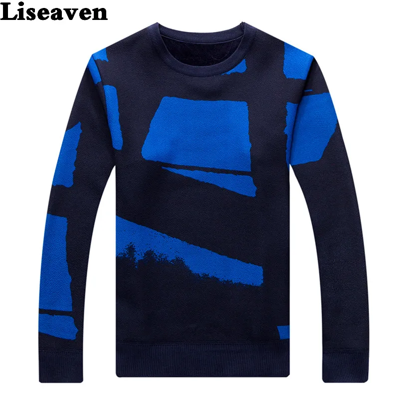 Мужской флисовый свитер с круглым вырезом и принтом | Мужская одежда