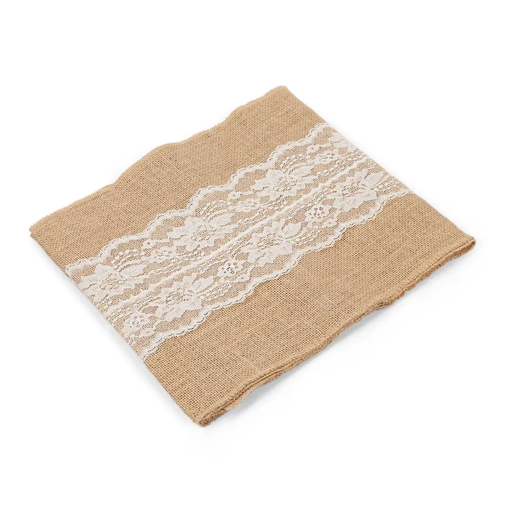 108 x 12 inch New Vintage Lace Jute Table Runner Linen Burlap Country Party Event Wedding Decoration | Дом и сад