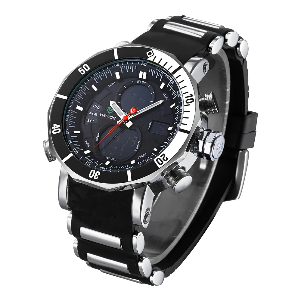 2017 WEIDE Брендовые мужские спортивные часы водонепроницаемые военные кварцевые