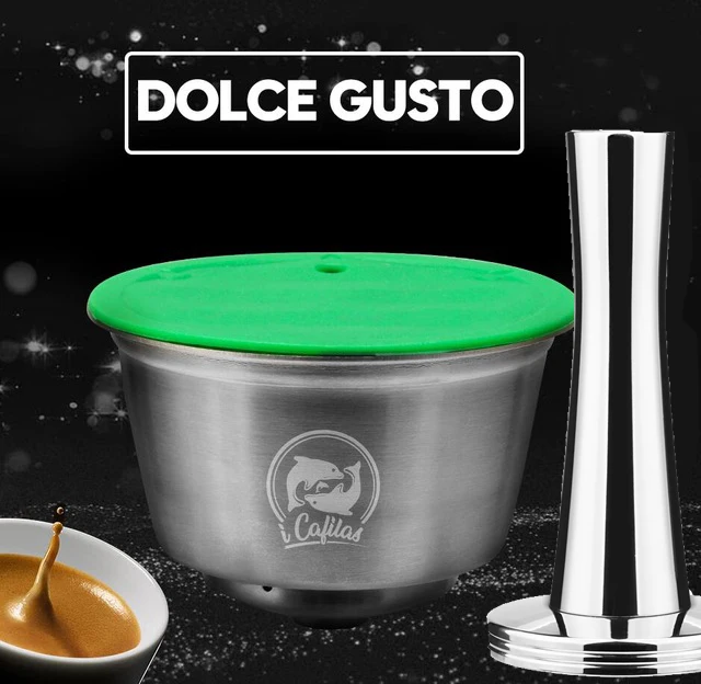 1 capsule 1 tamper Из нержавеющей стали, металлические многоразовые Dolce Gusto капсула Совместимость с Dolce Gusto Кофе машины для многоразового использования Dolci Capsule - Цвет: 1 capsule 1 tamper
