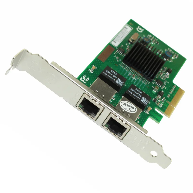 2 порта Gigabit Ethernet сетевой адаптер 1000 м PCIe X4 NIC карта JL82576EB чипсет | Компьютеры и офис