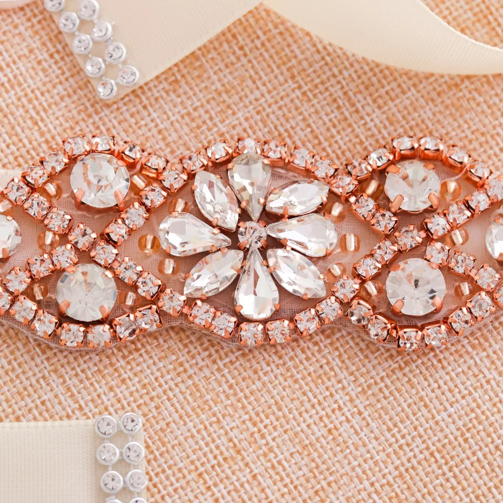 

Crystal Wedding Belt Rhinestone Stones Bride Bridal Belt Sashes Wedding Accessories For Evening Dress Belt J102RG