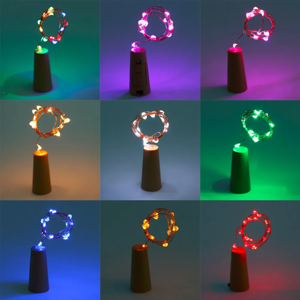 ICOCO Quality Romantic Copper Wire Cork Shaped LED Night Starry Light String Lamp Christmas Decoration Home Decor 50CM 15 LEDs | Лампы и