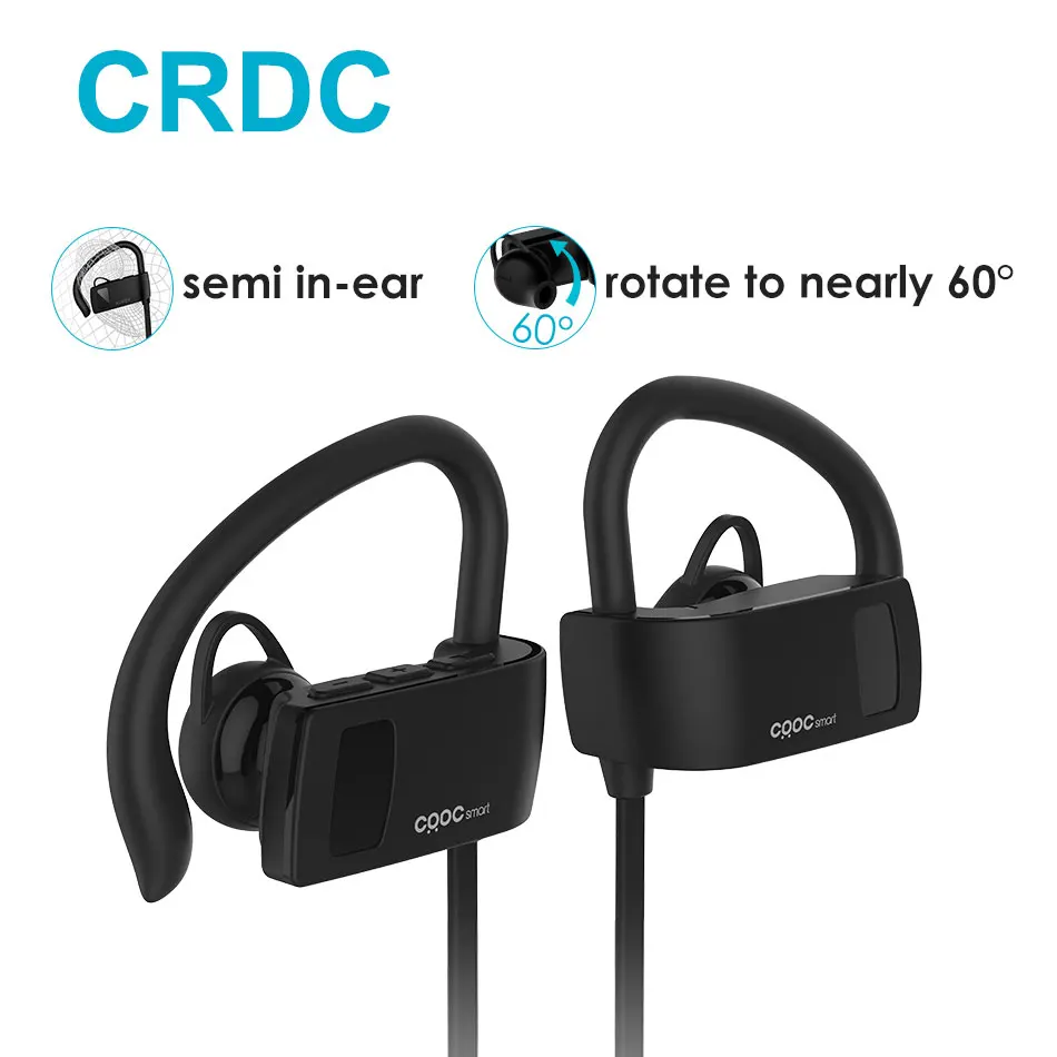Bluetooth наушники, CRDC Спорт Бег ушные крючки беспроводные наушники стерео наушники бас гарнитура с микрофоном для iPhone Xiaomi и т. Д
