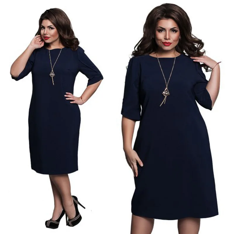 5XL 6XL Большие размеры 2018 синие красные зеленые прямые платья Плюс Размер Женская