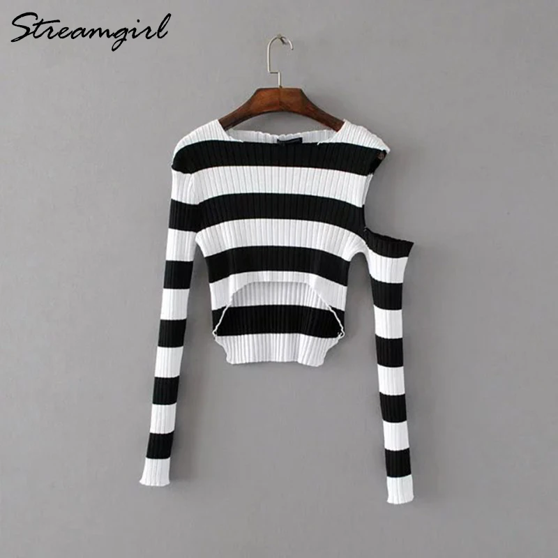 Женский ребристый свитер с длинным рукавом Bts укороченный топ в рубчик вязаный