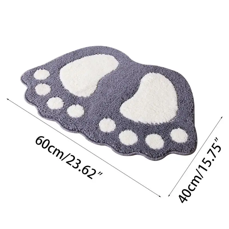 40x60CM Creative Foot Print Bath Mats Anti-Slip Water Absorption Bathroom Shower Rug Microfiber Carpet Doormat | Дом и сад