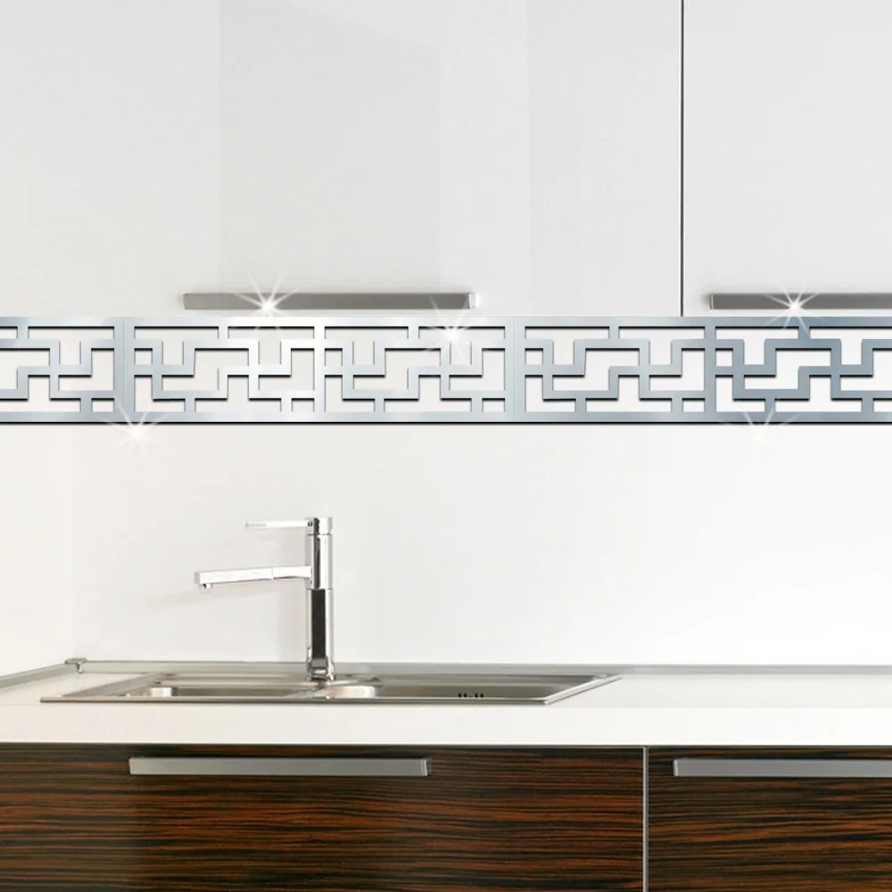 Диагональный угловой акриловый зеркальный настенный стикер наклейки для