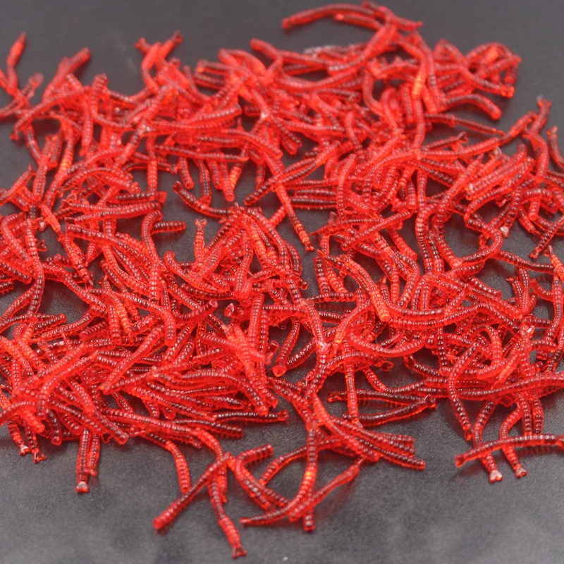 Акция! bionic зимняя рыбалка красный червь 2 см 200 шт. мягкие приманки дорога