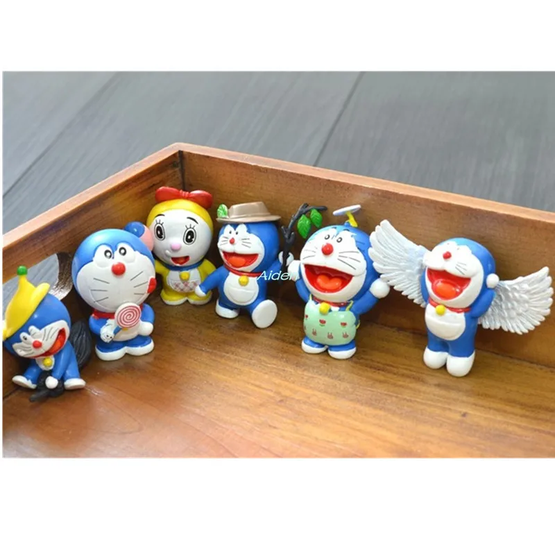 

6 Pcs/set Doraemon Pokonyan Sports Meet Creative Decoration Birthday Gift PVC Action Figure Collectible Model Toy OPP 6CM B876
