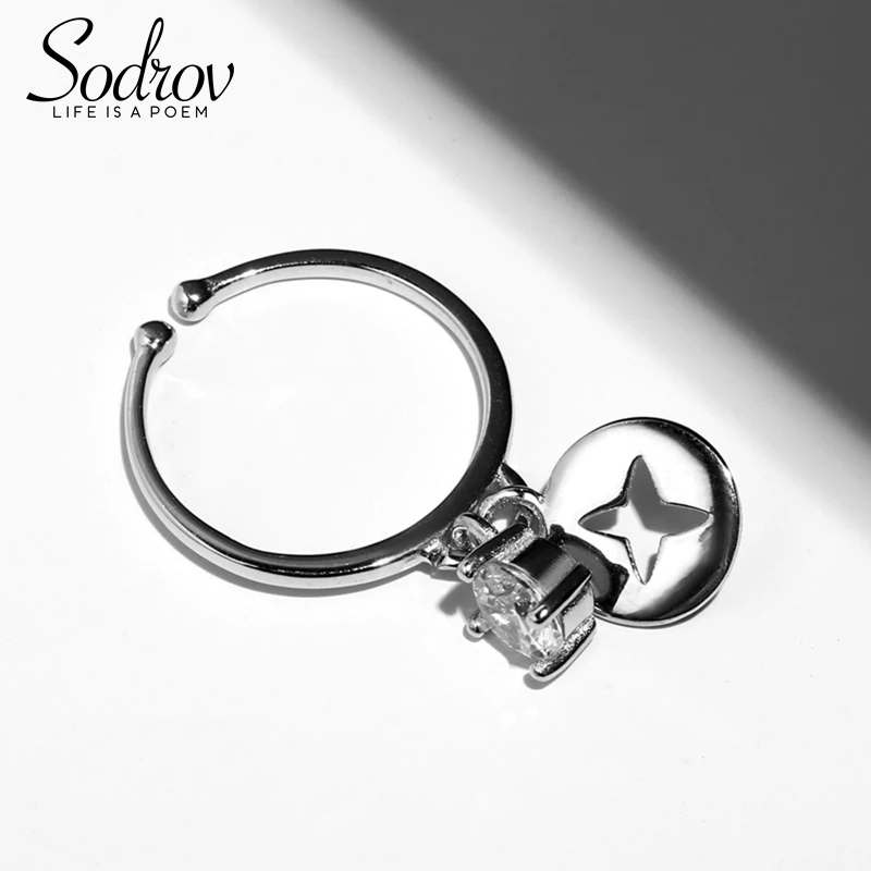 SODROV 925 пробы серебряные кольца для женщин Элегантный стиль регулируемые кольца свадебный бренд ювелирные украшения HR017 персонализированные